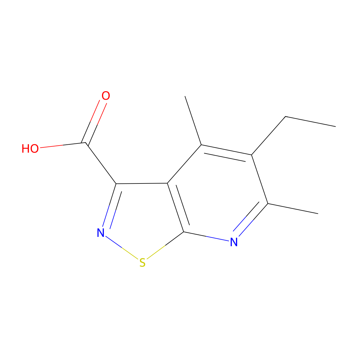 5-Ethyl-4,6-dimethyl-[1,2]thiazolo[5,4-b]pyridine-3-carboxylic acid molecular structure, CAS 2060058-76-4