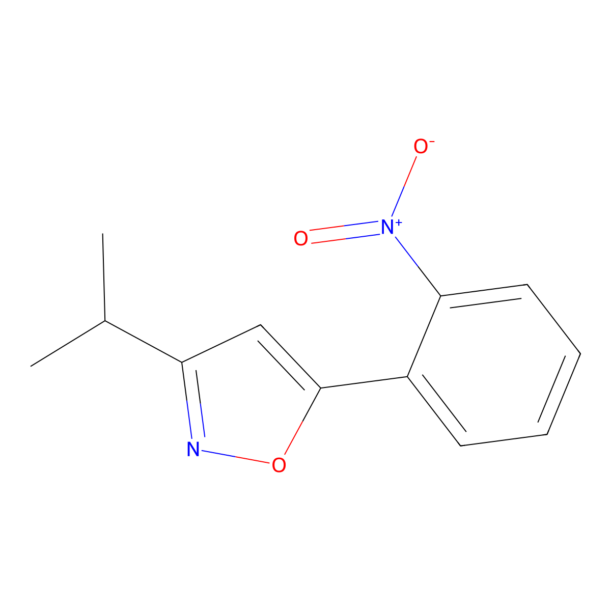 5-(2-Nitrophenyl)-3-(propan-2-yl)-1,2-oxazole molecular structure, CAS 2060058-78-6