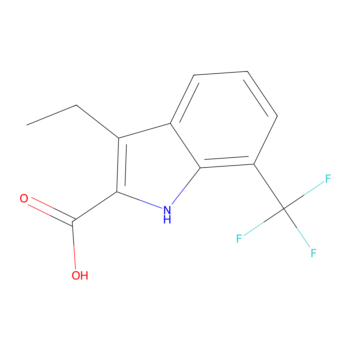 3-Ethyl-7-(trifluoromethyl)-1H-indole-2-carboxylic acid molecular structure, CAS 2060058-82-2