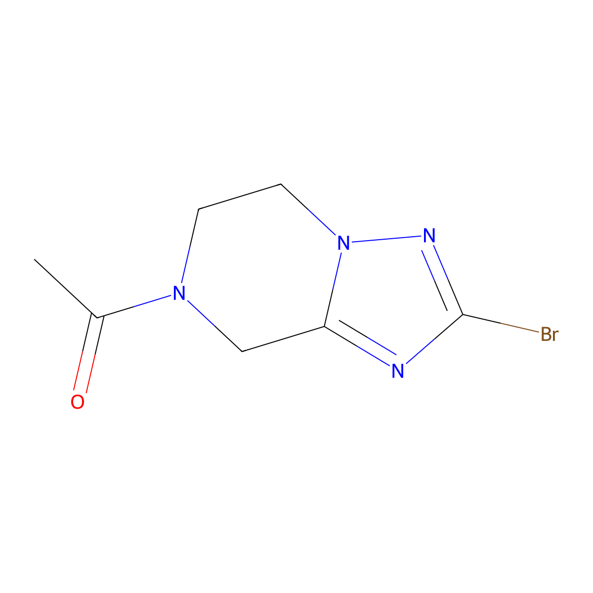 1-{2-bromo-5H,6H,7H,8H-[1,2,4]triazolo[1,5-a]pyrazin-7-yl}ethan-1-one molecular structure, CAS 2060058-84-4