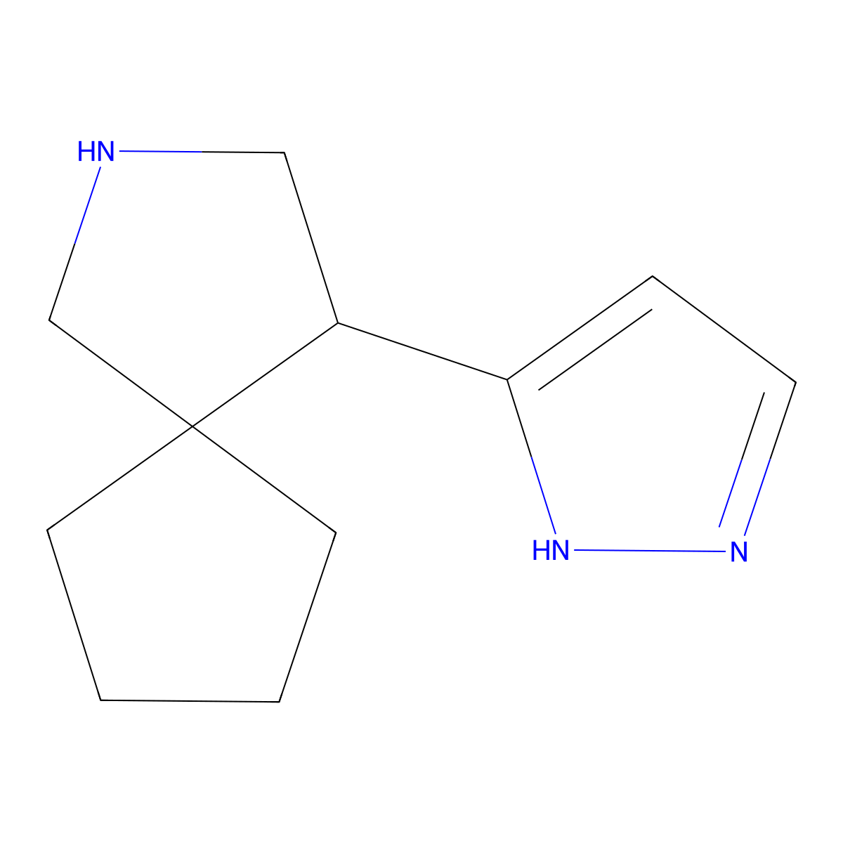 4-(1H-Pyrazol-3-yl)-2-azaspiro[4.4]nonane molecular structure, CAS 2060058-86-6