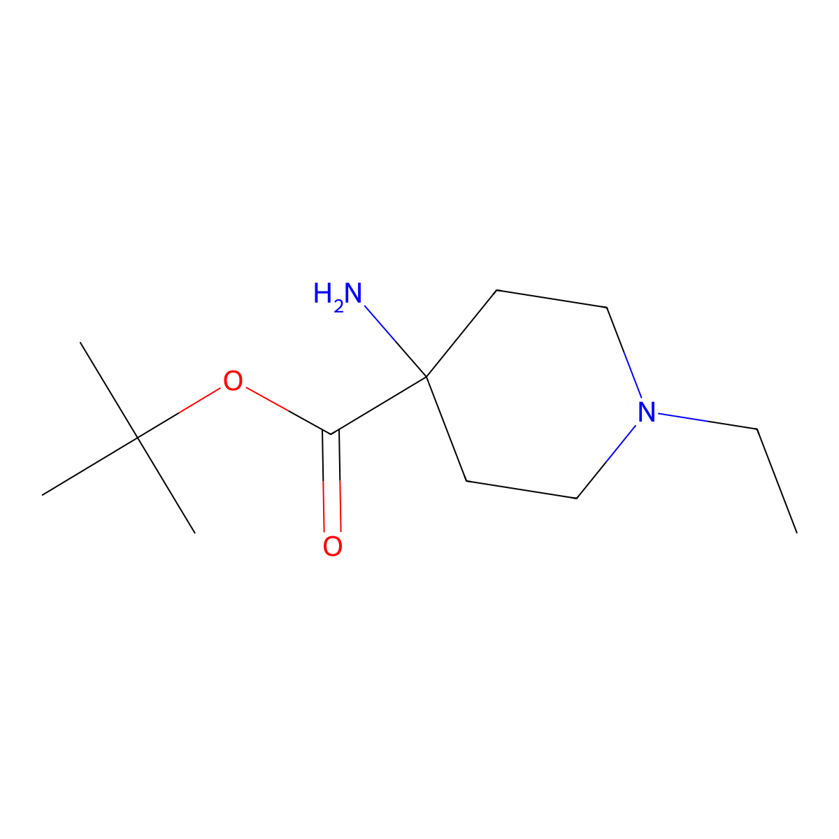 tert-Butyl 4-amino-1-ethylpiperidine-4-carboxylate molecular structure, CAS 2060058-88-8