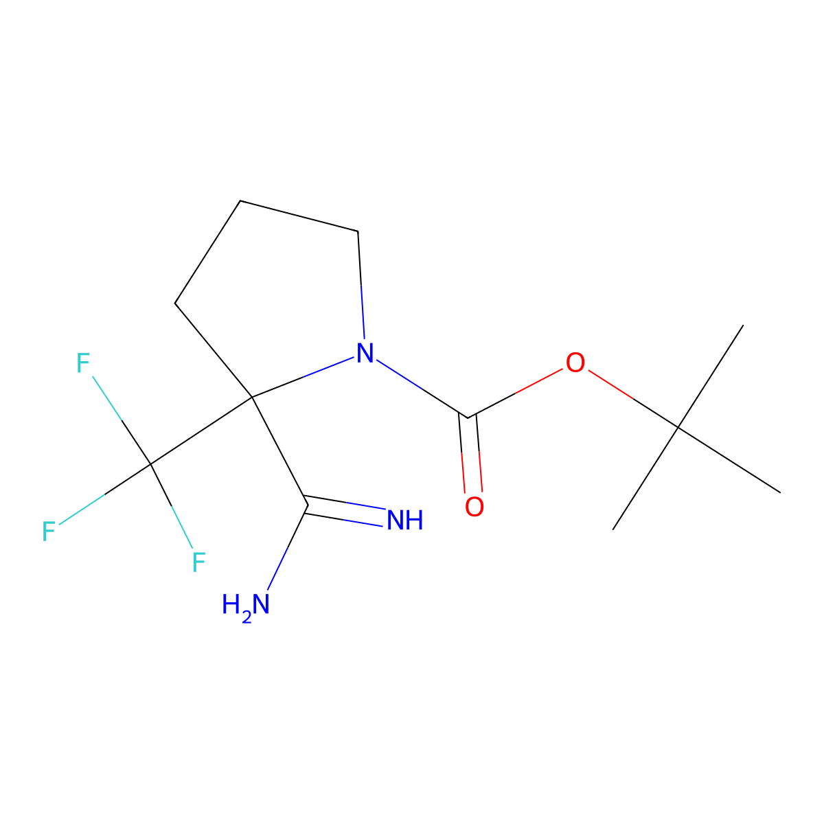 tert-Butyl 2-carbamimidoyl-2-(trifluoromethyl)pyrrolidine-1-carboxylate molecular structure, CAS 2060058-97-9