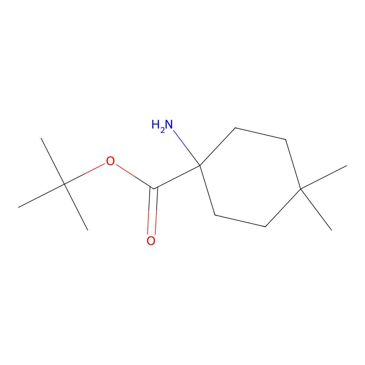 tert-Butyl 1-amino-4,4-dimethylcyclohexane-1-carboxylate molecular structure, CAS 2060059-00-7