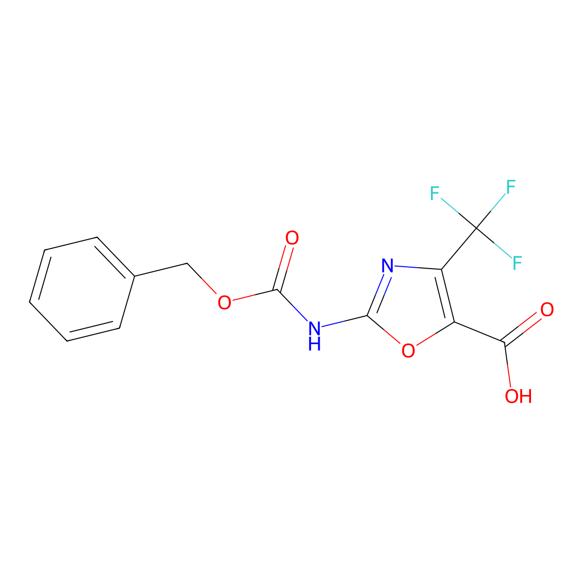 2-{[(Benzyloxy)carbonyl]amino}-4-(trifluoromethyl)-1,3-oxazole-5-carboxylic acid molecular structure, CAS 2060059-03-0