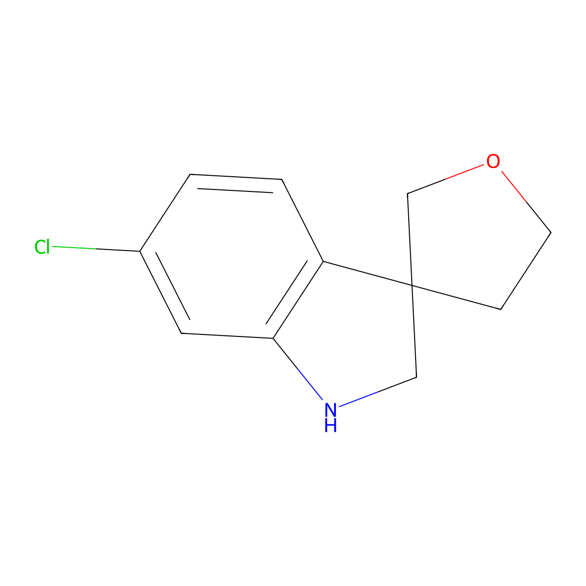 6-Chloro-1,2-dihydrospiro[indole-3,3'-oxolane] molecular structure, CAS 2060059-11-0