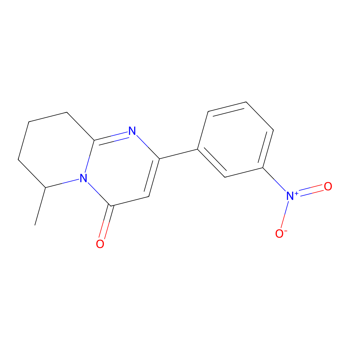 6-Methyl-2-(3-nitrophenyl)-4H,6H,7H,8H,9H-pyrido[1,2-a]pyrimidin-4-one molecular structure, CAS 2060059-23-4