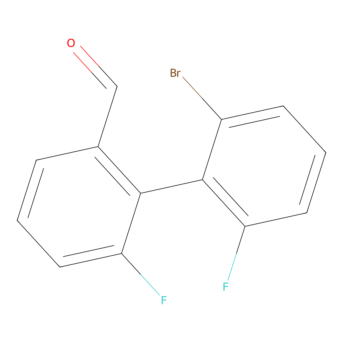 2-(2-Bromo-6-fluorophenyl)-3-fluorobenzaldehyde molecular structure, CAS 2060059-27-8