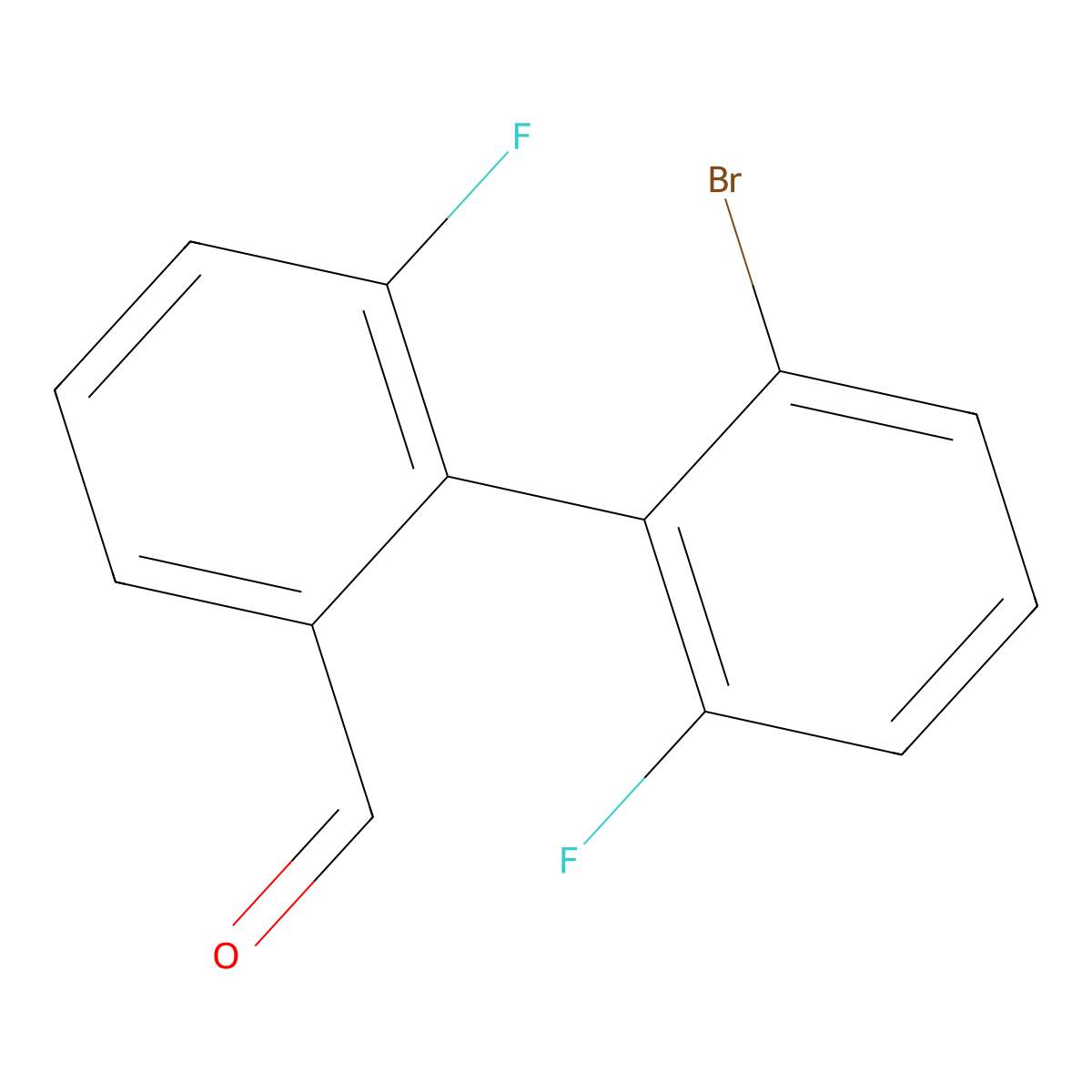 2-(2-Bromo-6-fluorophenyl)-3-fluorobenzaldehyde molecular structure, CAS 2060059-27-8