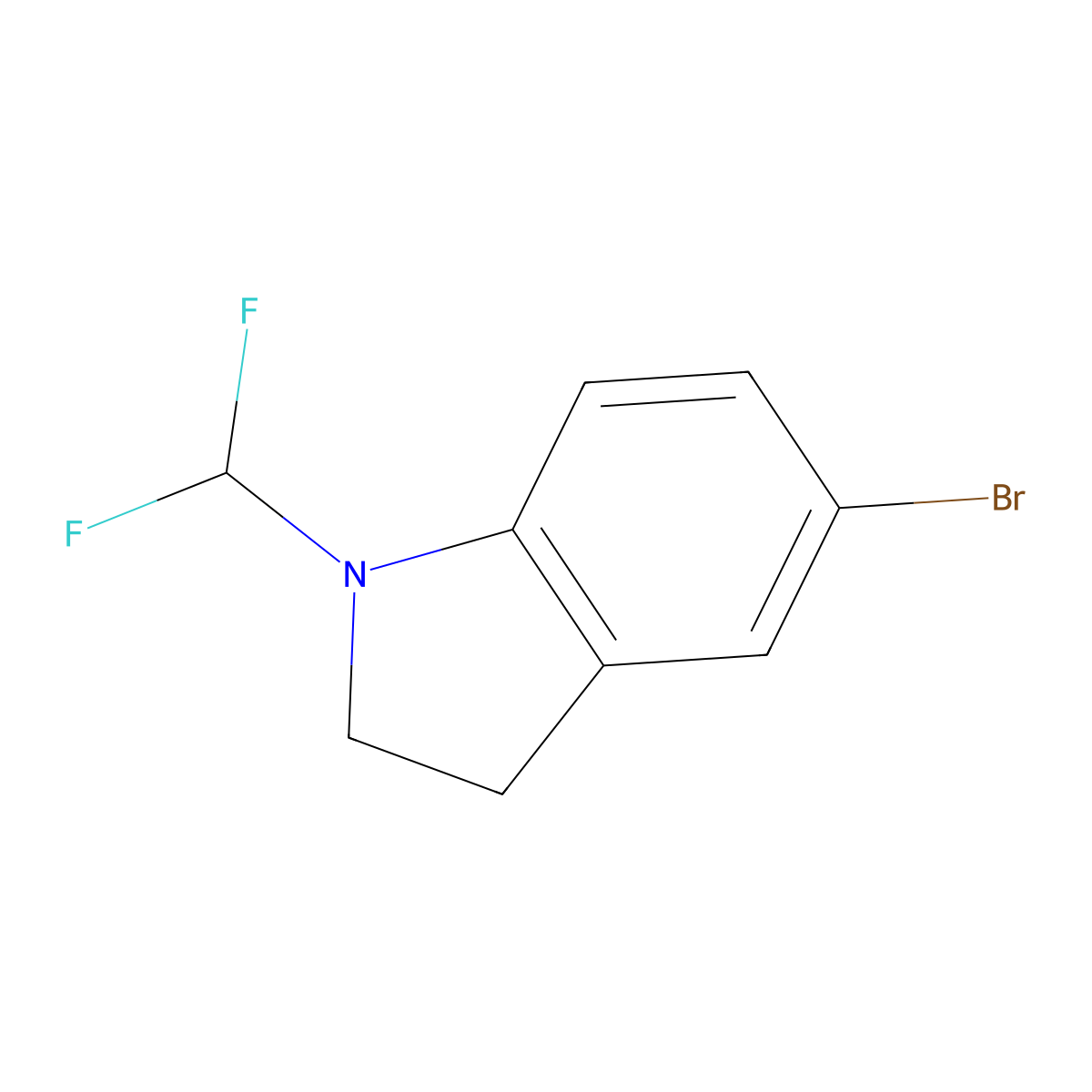 5-Bromo-1-(difluoromethyl)-2,3-dihydro-1H-indole molecular structure, CAS 2060059-37-0
