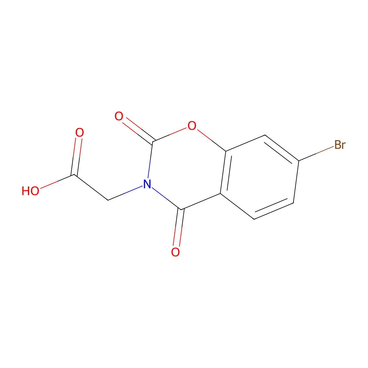 2-(7-Bromo-2,4-dioxo-3,4-dihydro-2H-1,3-benzoxazin-3-yl)acetic acid molecular structure, CAS 2060059-60-9
