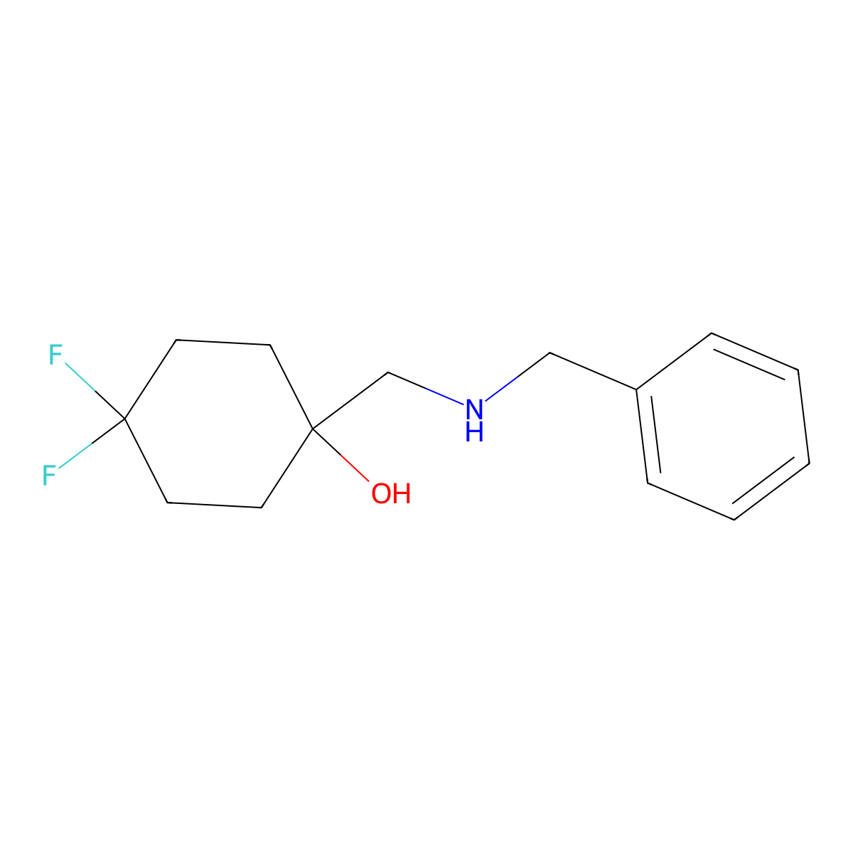 1-[(Benzylamino)methyl]-4,4-difluorocyclohexan-1-ol molecular structure, CAS 2060059-63-2