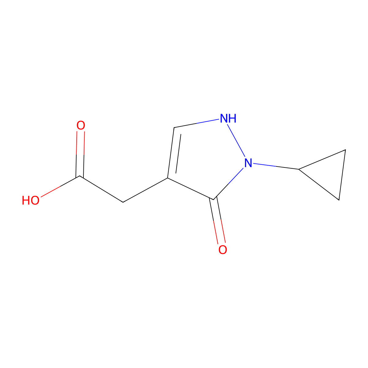 2-(2-Cyclopropyl-3-oxo-2,3-dihydro-1H-pyrazol-4-yl)acetic acid molecular structure, CAS 2060059-64-3
