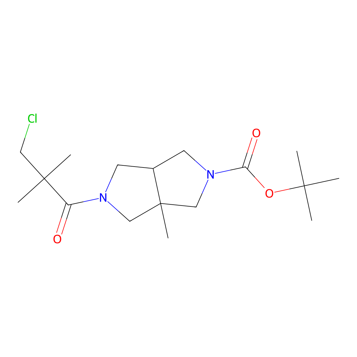 tert-Butyl 5-(3-chloro-2,2-dimethylpropanoyl)-3a-methyl-octahydropyrrolo[3,4-c]pyrrole-2-carboxylate molecular structure, CAS 2060059-65-4