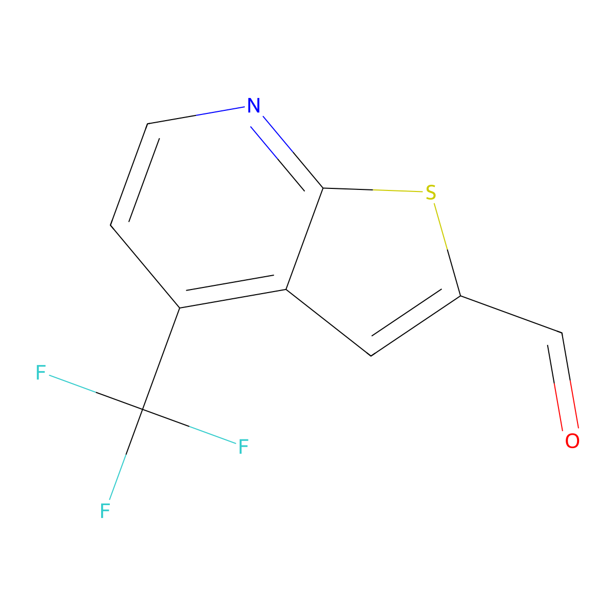 4-(Trifluoromethyl)thieno[2,3-b]pyridine-2-carbaldehyde molecular structure, CAS 2060059-70-1