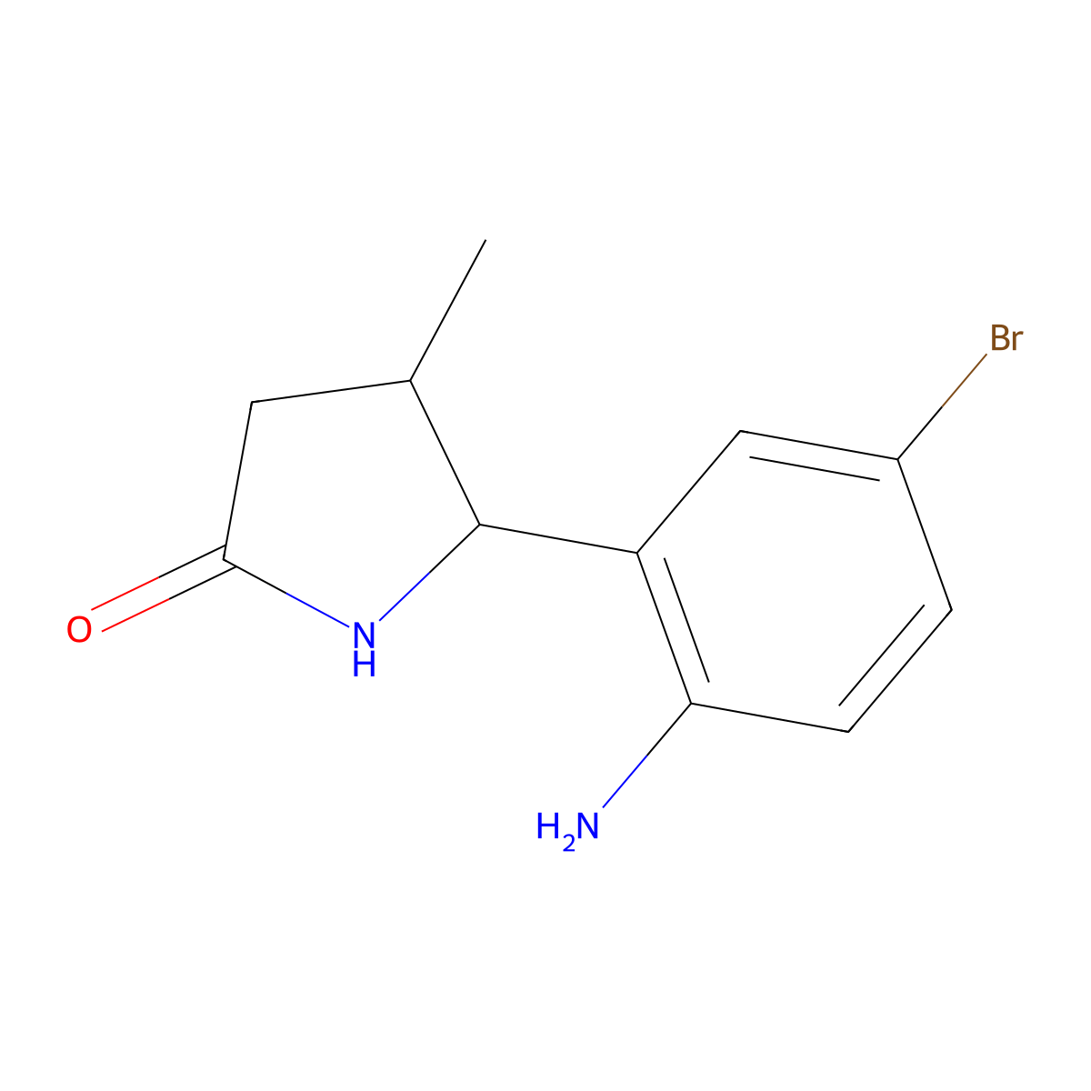 5-(2-Amino-5-bromophenyl)-4-methylpyrrolidin-2-one molecular structure, CAS 2060059-71-2
