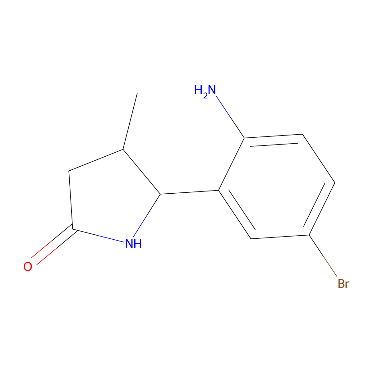 5-(2-Amino-5-bromophenyl)-4-methylpyrrolidin-2-one molecular structure, CAS 2060059-71-2