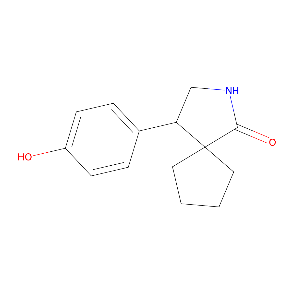 4-(4-Hydroxyphenyl)-2-azaspiro[4.4]nonan-1-one molecular structure, CAS 2060059-78-9