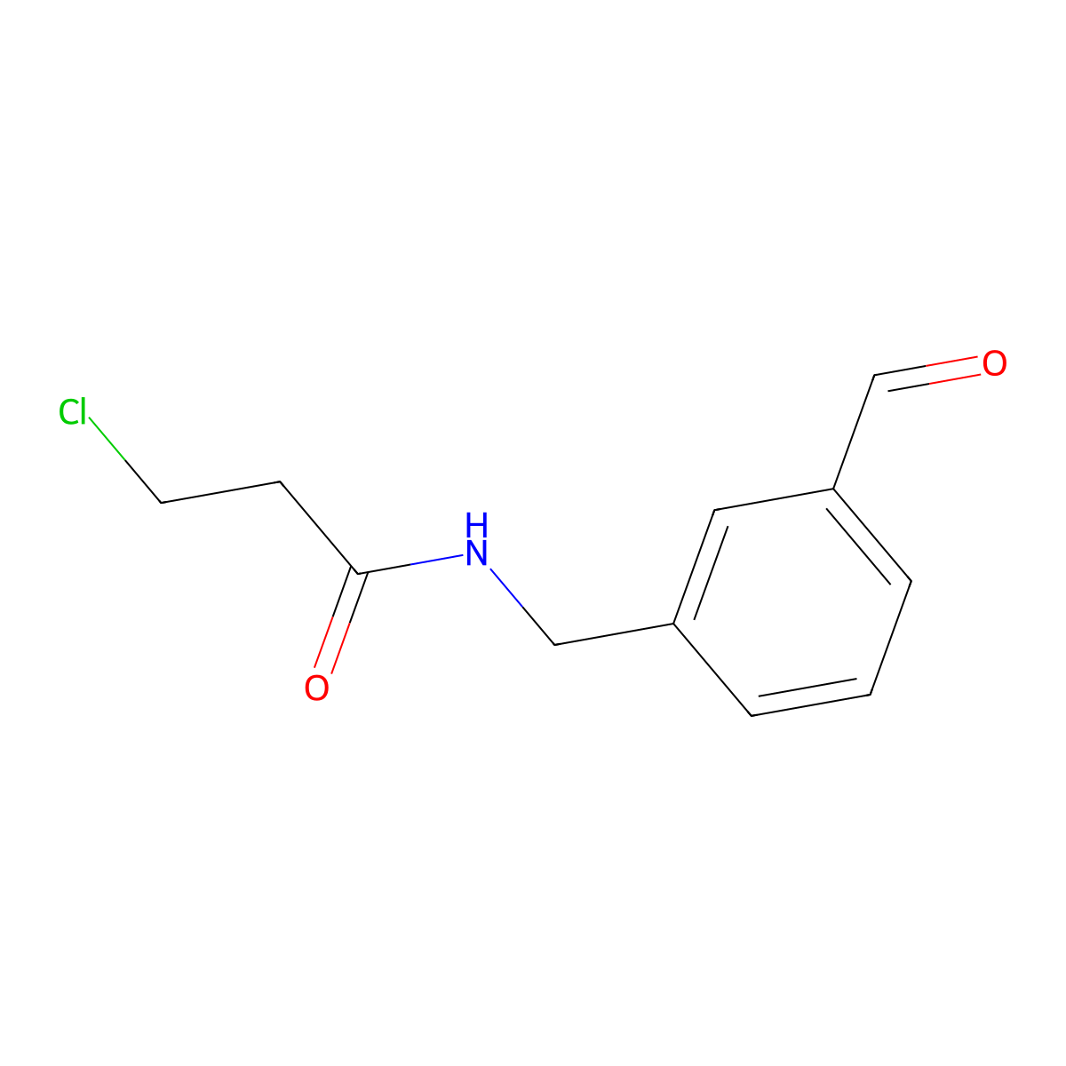 3-Chloro-N-[(3-formylphenyl)methyl]propanamide molecular structure, CAS 2060059-82-5