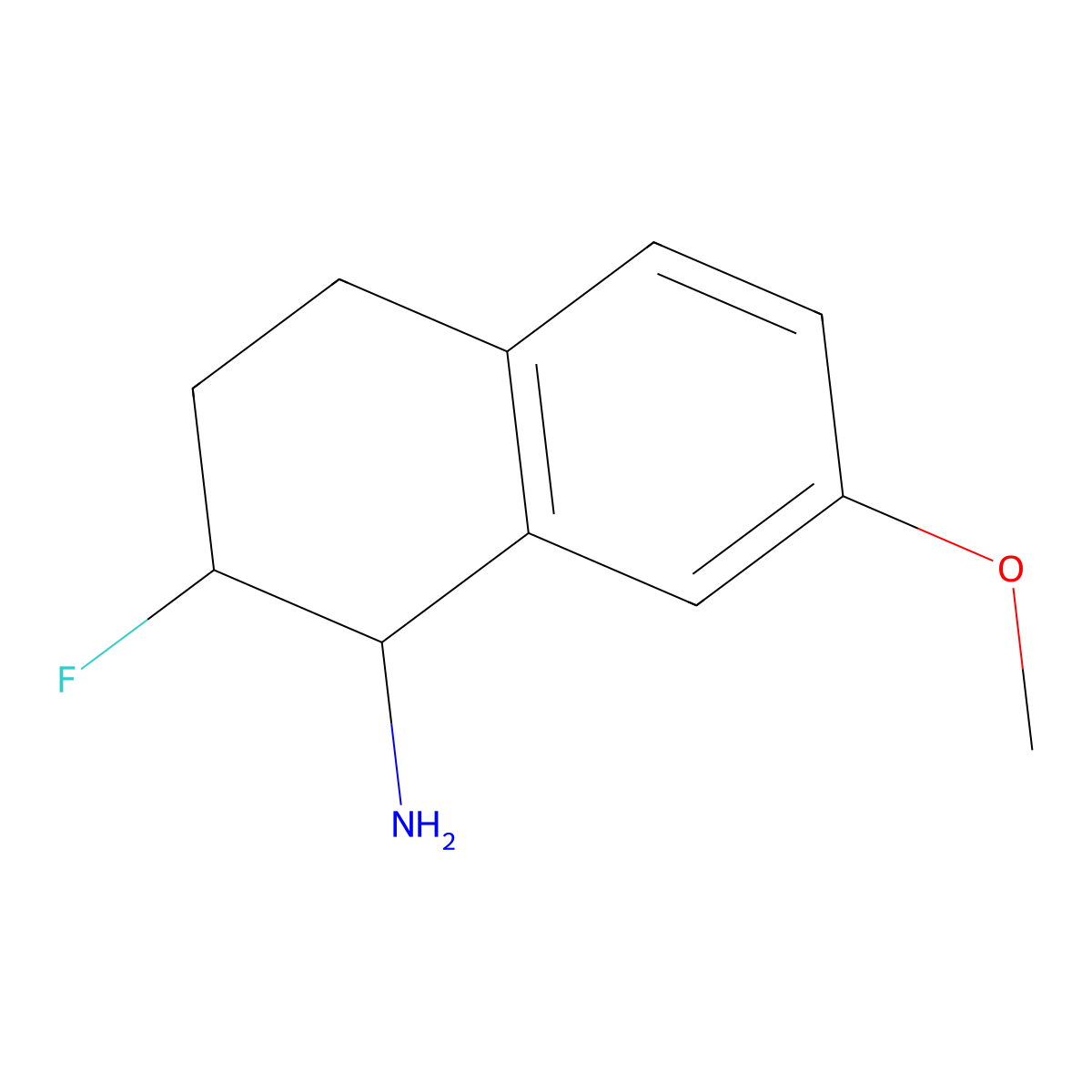 2-Fluoro-7-methoxy-1,2,3,4-tetrahydronaphthalen-1-amine molecular structure, CAS 2060059-86-9