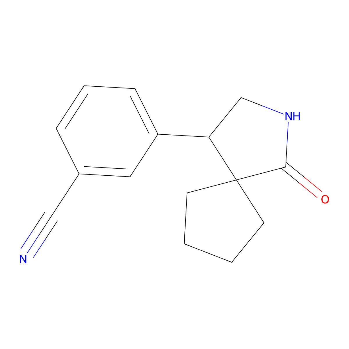 3-{1-Oxo-2-azaspiro[4.4]nonan-4-yl}benzonitrile molecular structure, CAS 2060059-91-6