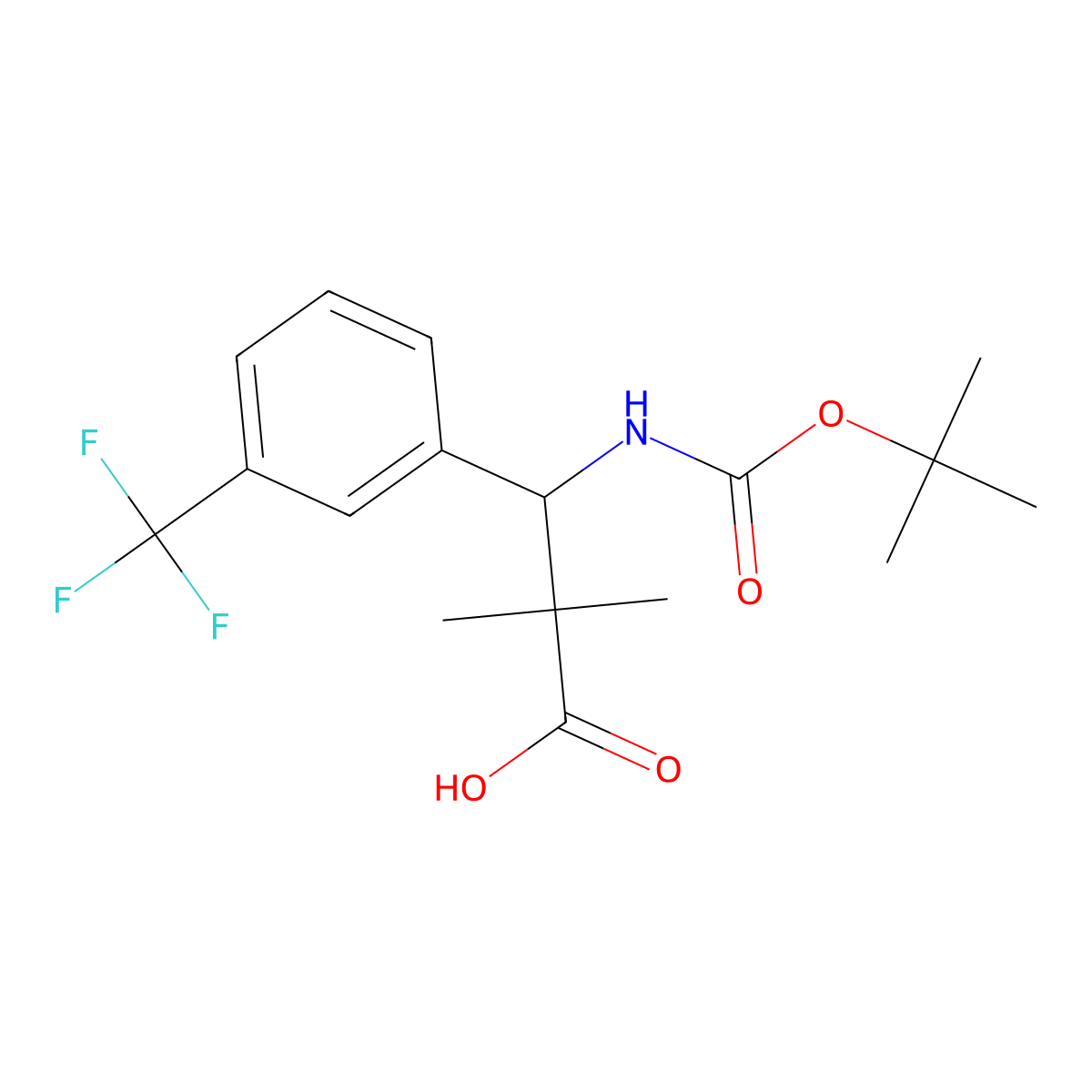 3-{[(Tert-butoxy)carbonyl]amino}-2,2-dimethyl-3-[3-(trifluoromethyl)phenyl]propanoic acid molecular structure, CAS 2060059-92-7