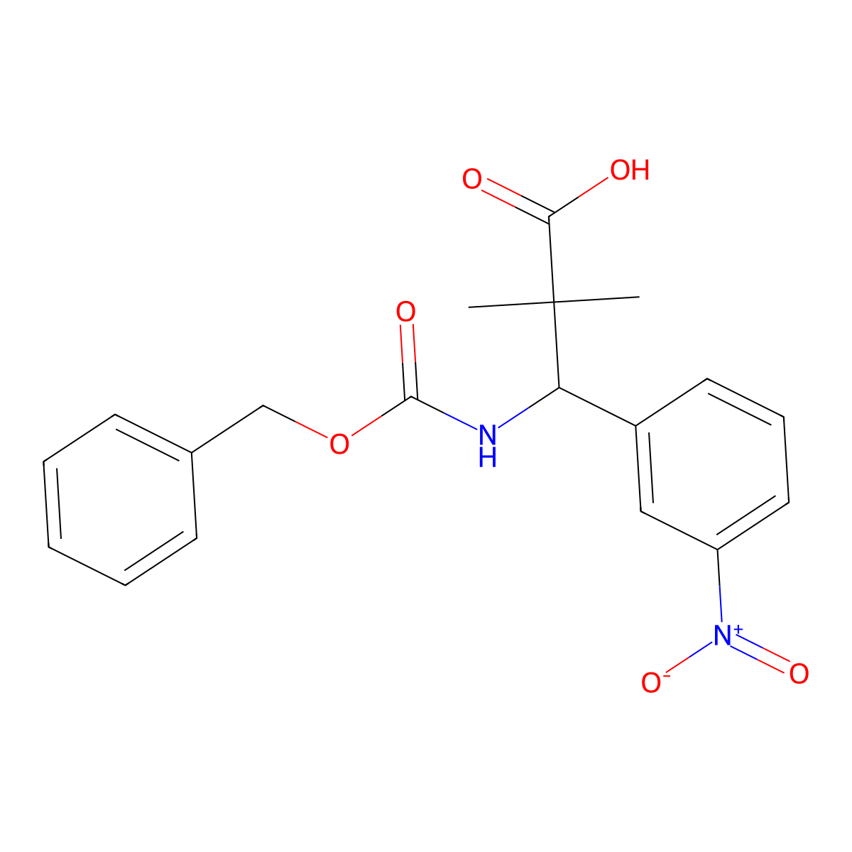 3-{[(Benzyloxy)carbonyl]amino}-2,2-dimethyl-3-(3-nitrophenyl)propanoic acid molecular structure, CAS 2060059-95-0