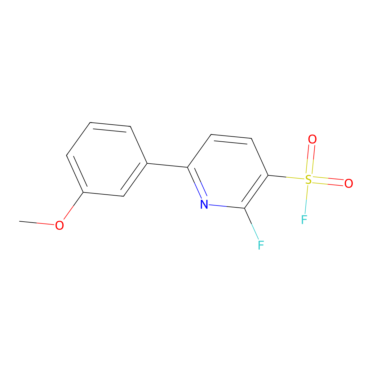 2-Fluoro-6-(3-methoxyphenyl)pyridine-3-sulfonyl fluoride molecular structure, CAS 2060059-98-3