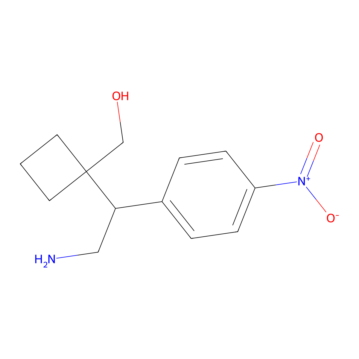 {1-[2-Amino-1-(4-nitrophenyl)ethyl]cyclobutyl}methanol molecular structure, CAS 2060060-02-6