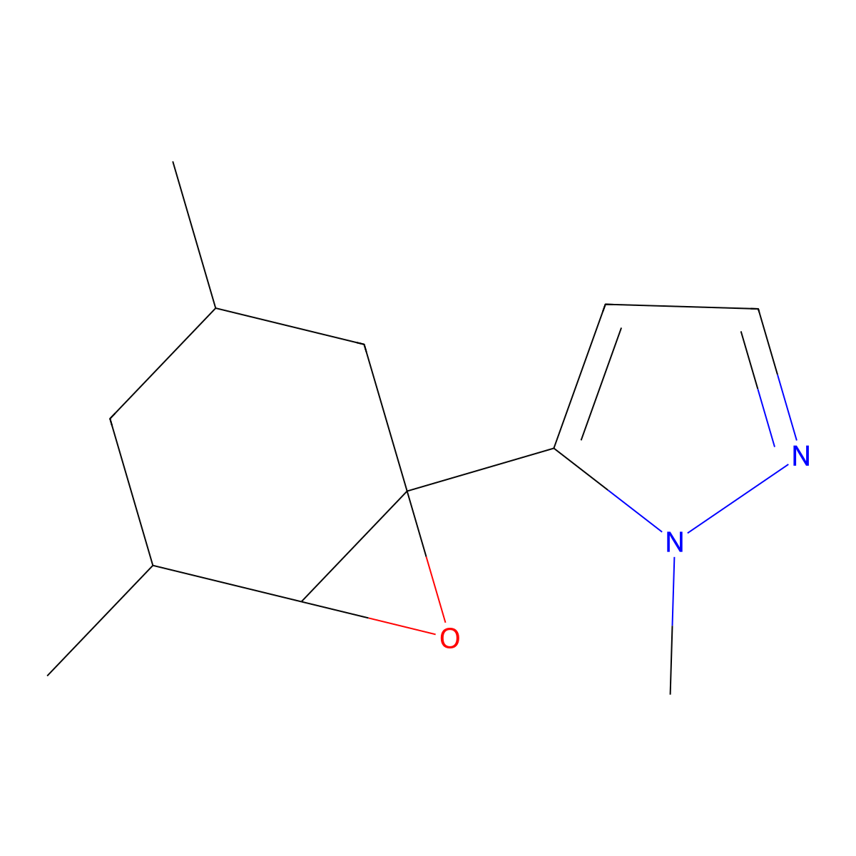5-{3,5-dimethyl-7-oxabicyclo[4.1.0]heptan-1-yl}-1-methyl-1H-pyrazole molecular structure, CAS 2060060-03-7