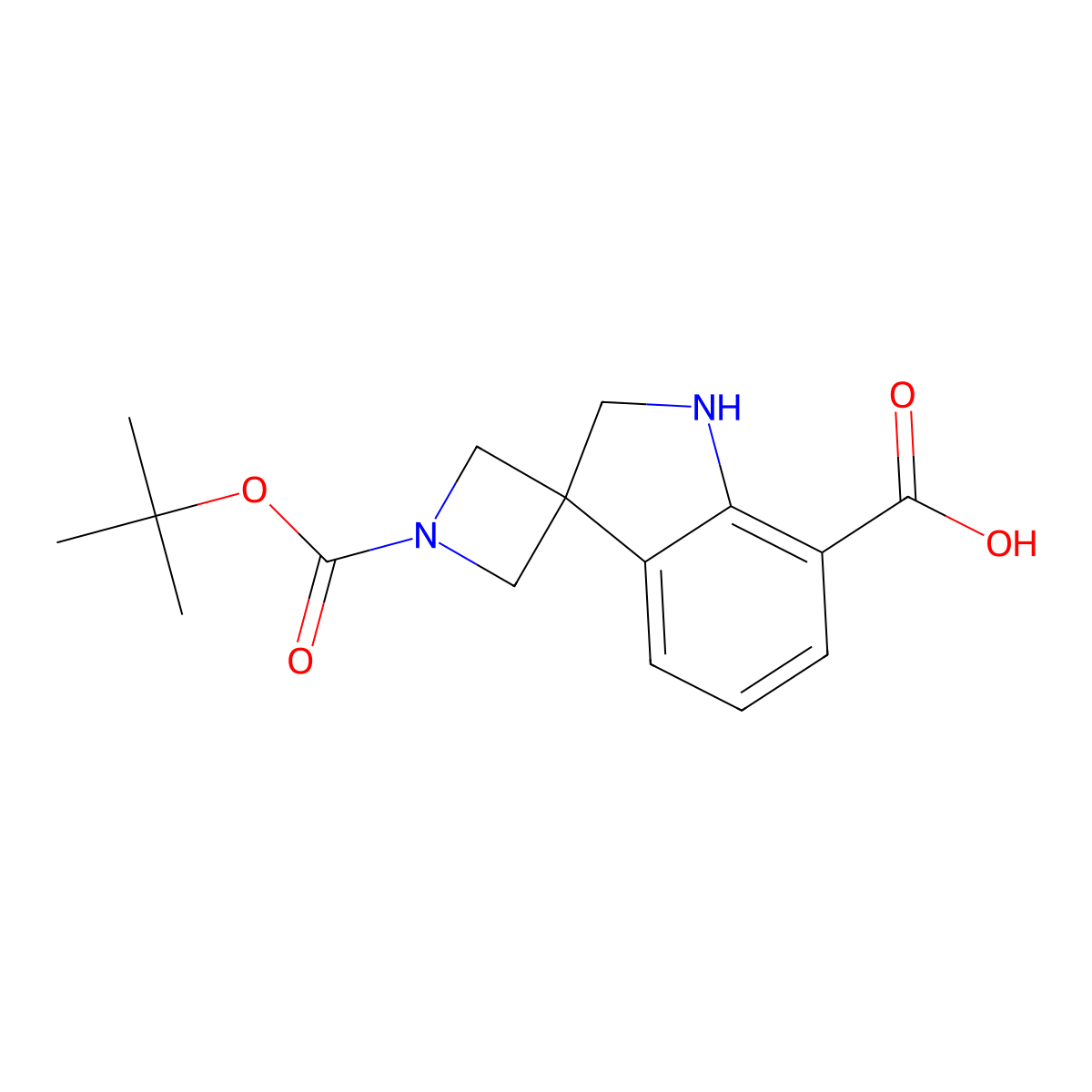 1-[(tert-Butoxy)carbonyl]-1',2'-dihydrospiro[azetidine-3,3'-indole]-7'-carboxylic acid molecular structure, CAS 2060060-04-8