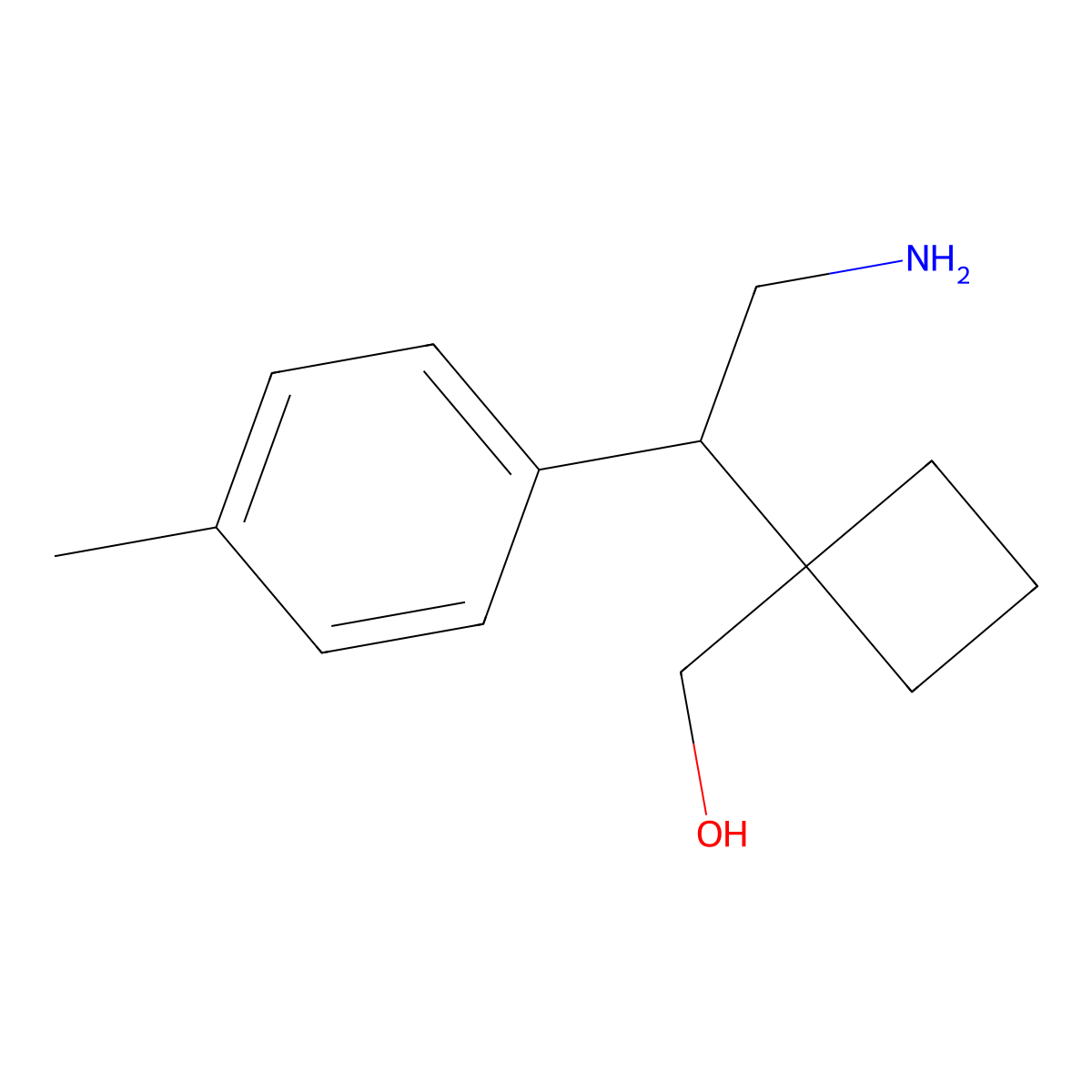 {1-[2-Amino-1-(4-methylphenyl)ethyl]cyclobutyl}methanol molecular structure, CAS 2060060-06-0