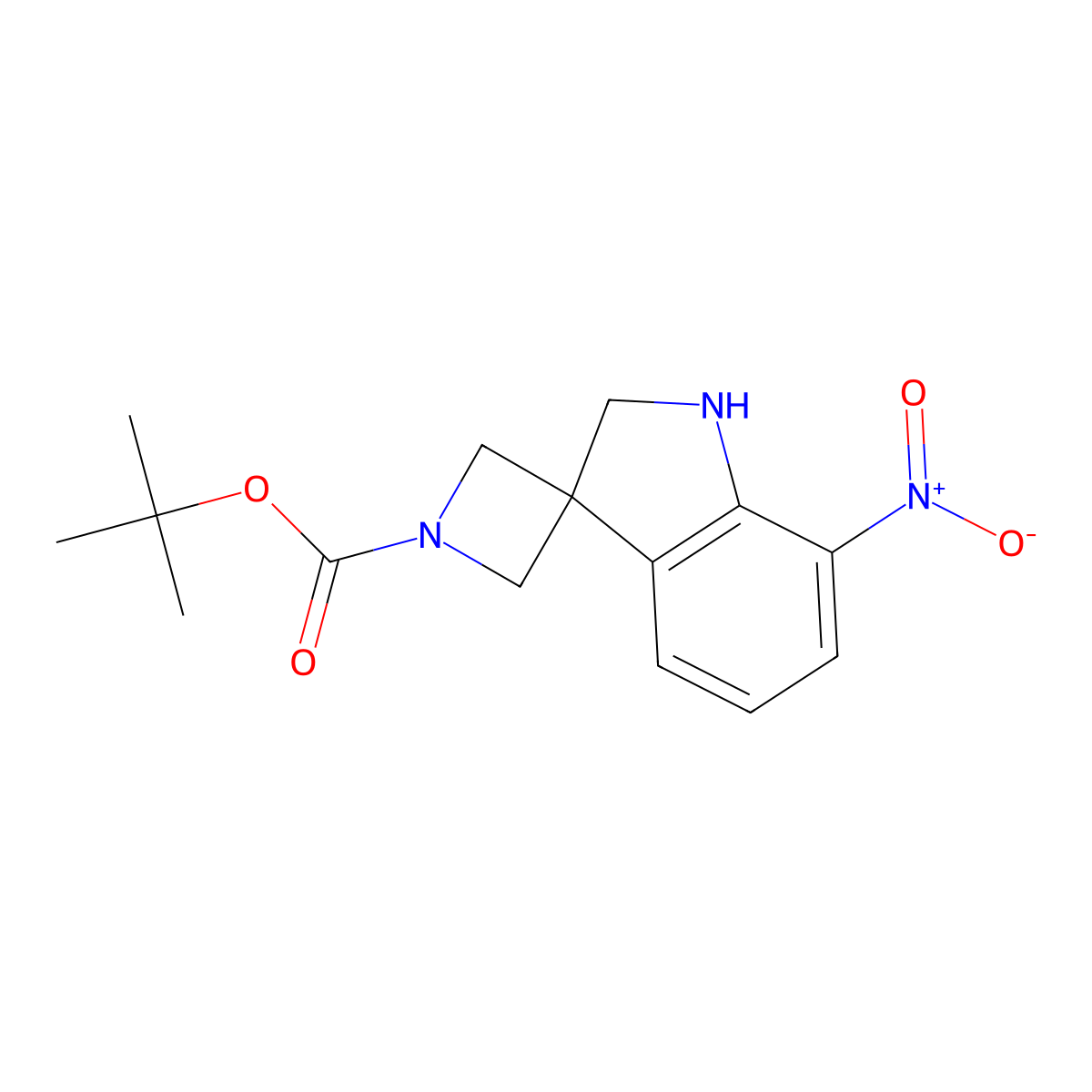 tert-Butyl 7'-nitro-1',2'-dihydrospiro[azetidine-3,3'-indole]-1-carboxylate molecular structure, CAS 2060060-07-1