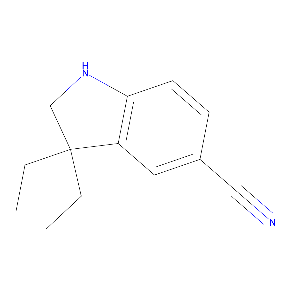 3,3-Diethyl-2,3-dihydro-1H-indole-5-carbonitrile molecular structure, CAS 2060060-10-6