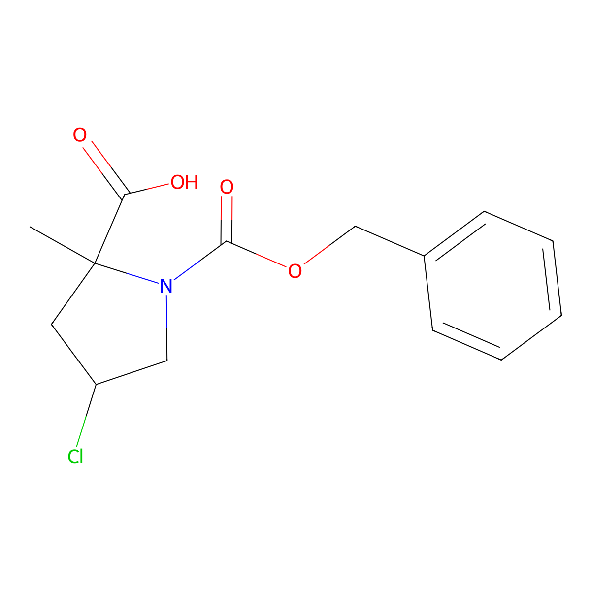 1-[(Benzyloxy)carbonyl]-4-chloro-2-methylpyrrolidine-2-carboxylic acid molecular structure, CAS 2060060-11-7