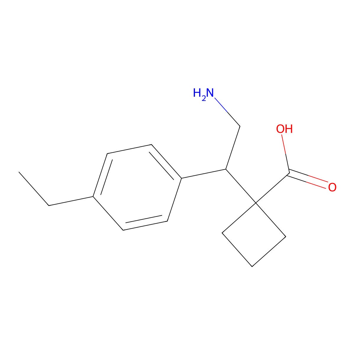 1-[2-Amino-1-(4-ethylphenyl)ethyl]cyclobutane-1-carboxylic acid molecular structure, CAS 2060060-13-9