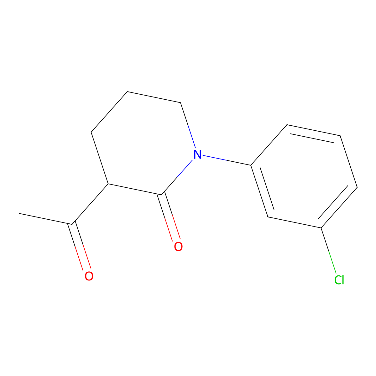 3-Acetyl-1-(3-chlorophenyl)piperidin-2-one molecular structure, CAS 2060060-15-1