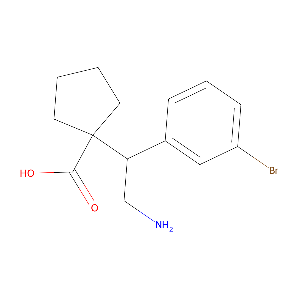 1-[2-Amino-1-(3-bromophenyl)ethyl]cyclopentane-1-carboxylic acid molecular structure, CAS 2060060-18-4