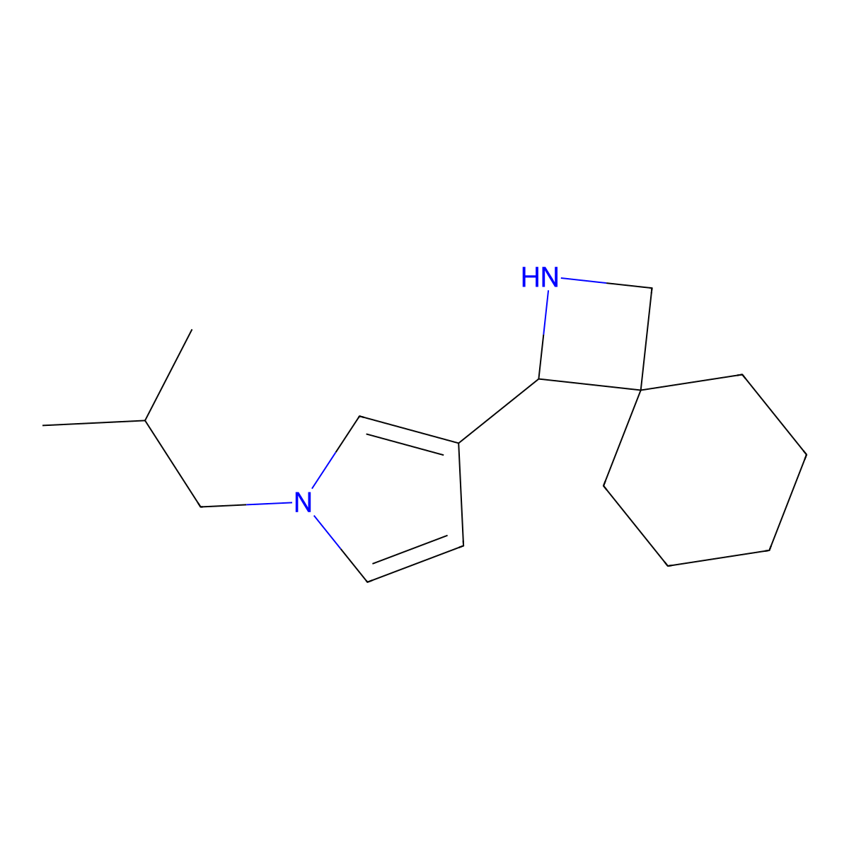 1-[1-(2-Methylpropyl)-1H-pyrrol-3-yl]-2-azaspiro[3.5]nonane molecular structure, CAS 2060060-20-8