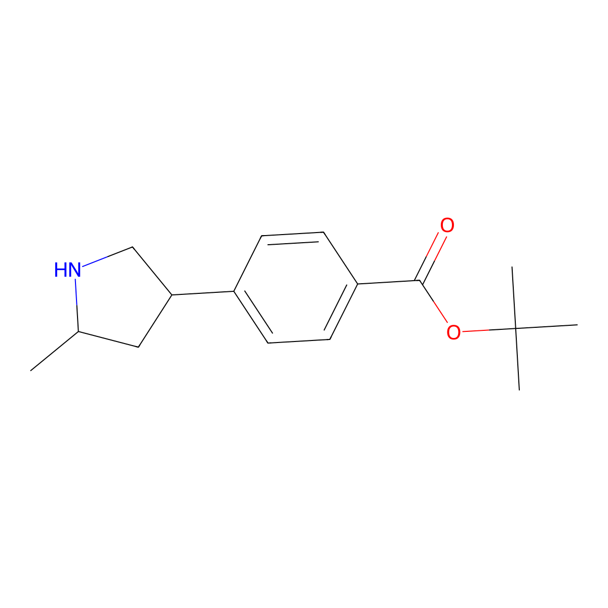tert-Butyl 4-(5-methylpyrrolidin-3-yl)benzoate molecular structure, CAS 2060060-21-9