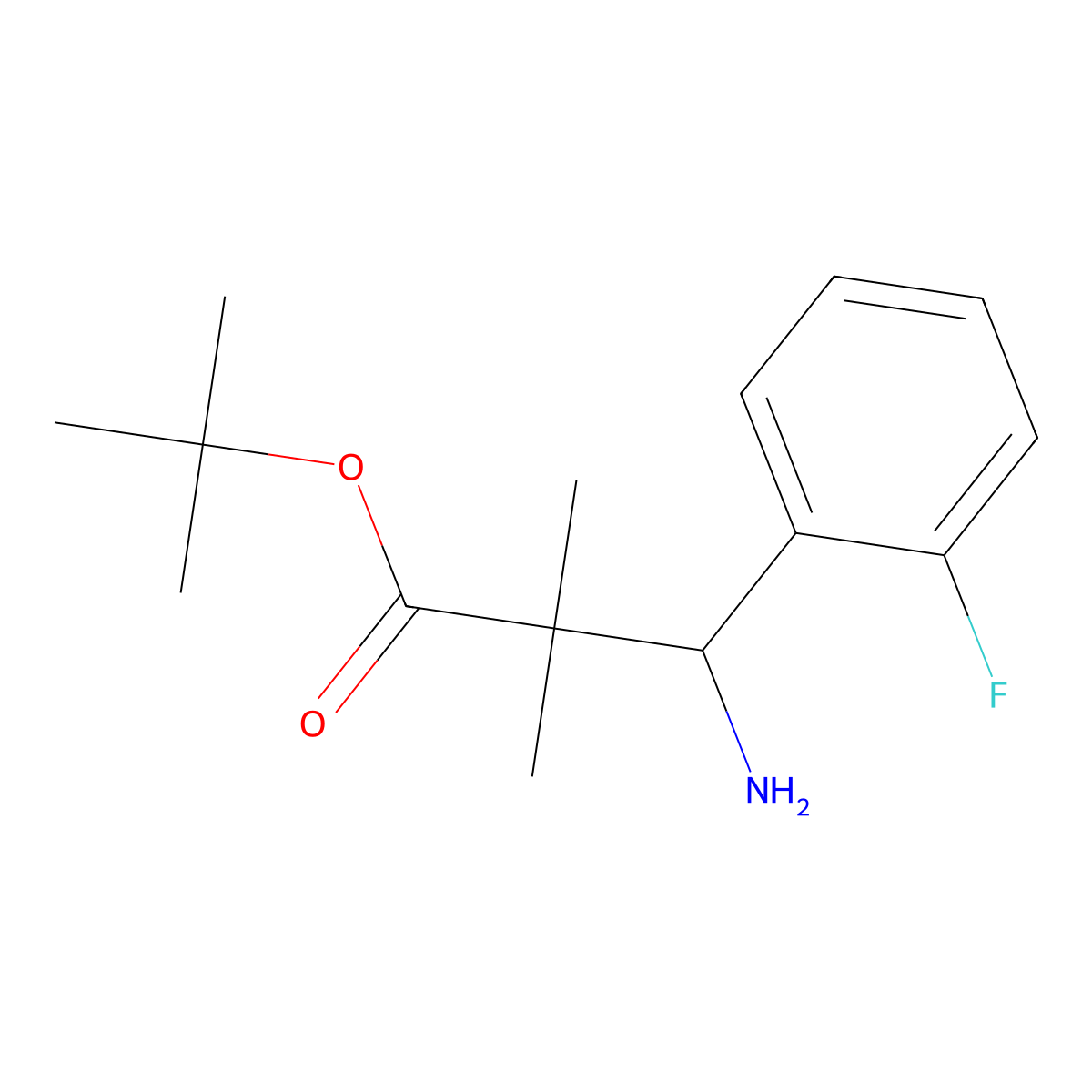 tert-Butyl 3-amino-3-(2-fluorophenyl)-2,2-dimethylpropanoate molecular structure, CAS 2060060-24-2