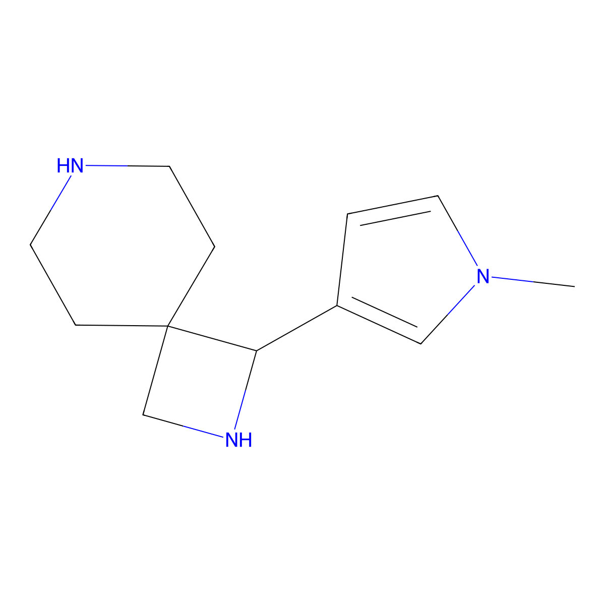 1-(1-Methyl-1H-pyrrol-3-yl)-2,7-diazaspiro[3.5]nonane molecular structure, CAS 2060060-25-3