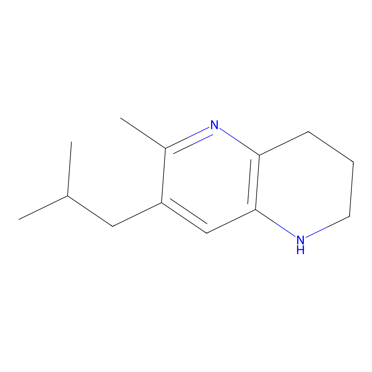 6-Methyl-7-(2-methylpropyl)-1,2,3,4-tetrahydro-1,5-naphthyridine molecular structure, CAS 2060060-28-6