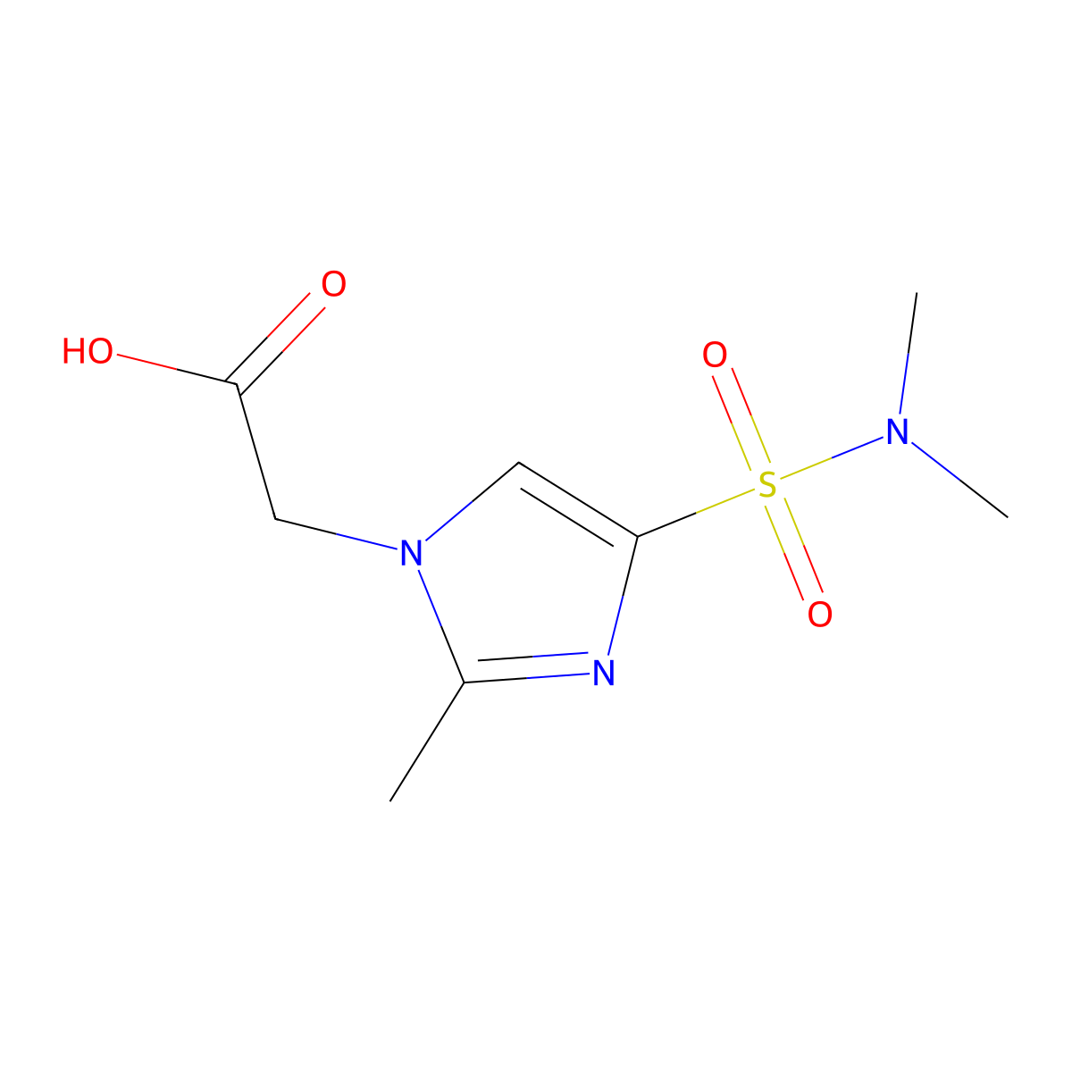 2-[4-(Dimethylsulfamoyl)-2-methyl-1H-imidazol-1-yl]acetic acid molecular structure, CAS 2060060-29-7