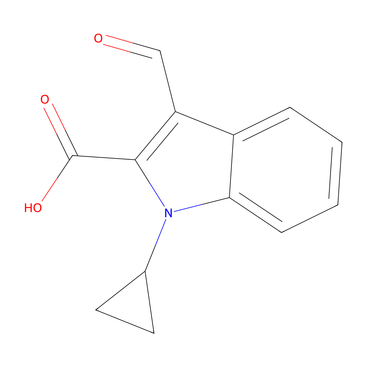 1-Cyclopropyl-3-formyl-1H-indole-2-carboxylic acid molecular structure, CAS 2060060-30-0