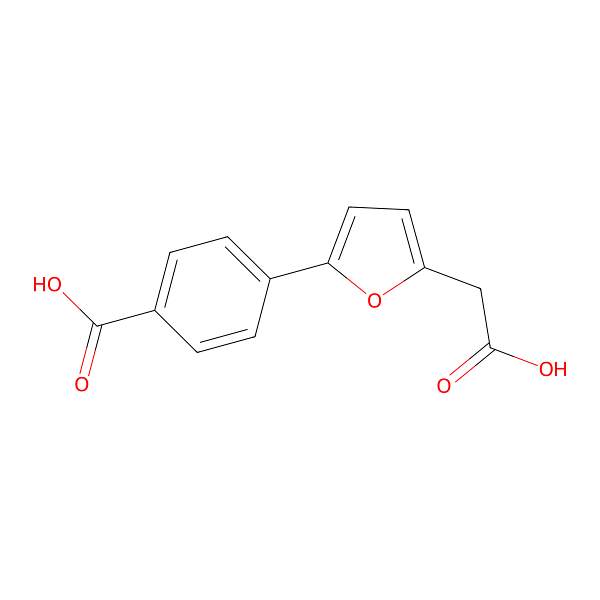 4-[5-(Carboxymethyl)furan-2-yl]benzoic acid molecular structure, CAS 2060060-31-1