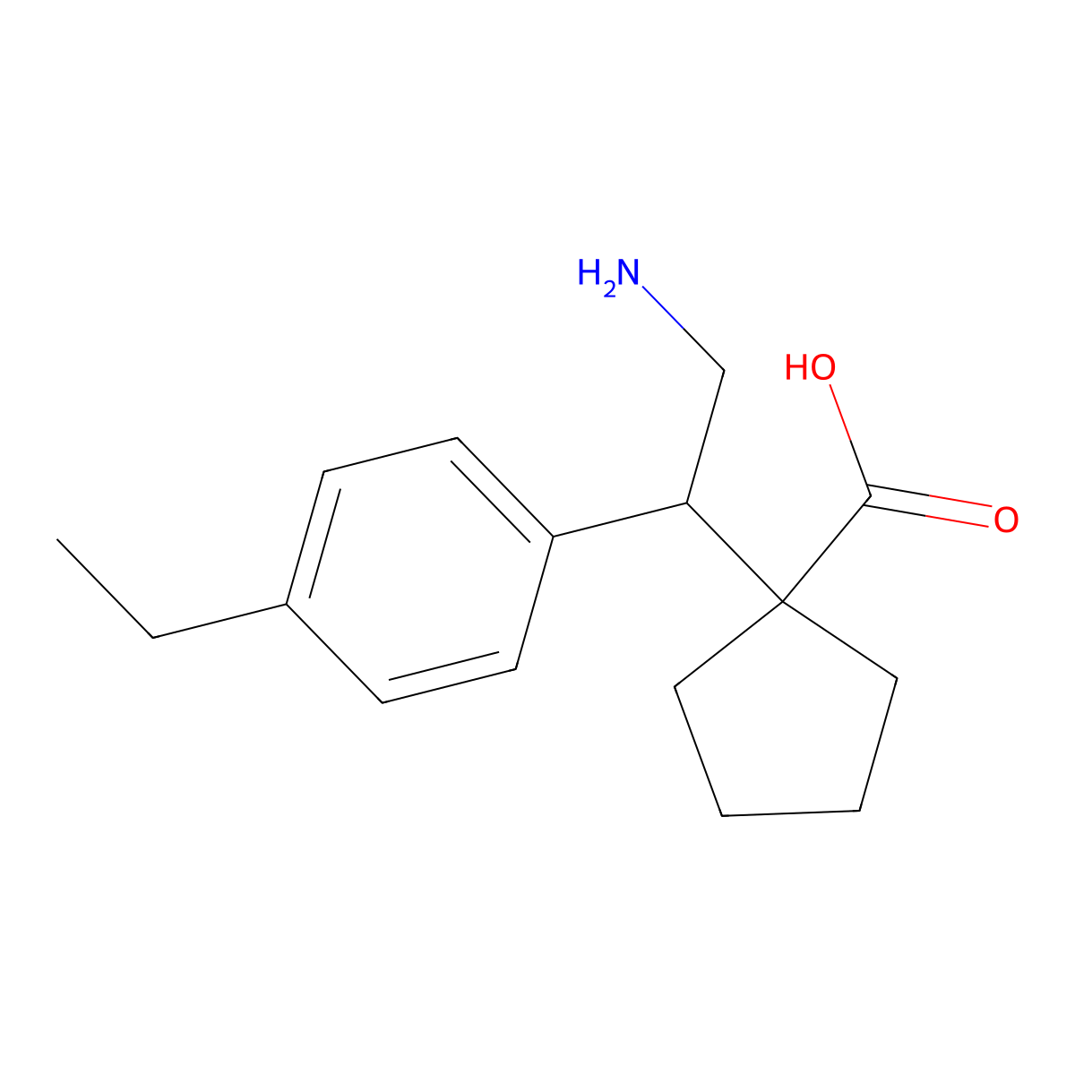 1-[2-Amino-1-(4-ethylphenyl)ethyl]cyclopentane-1-carboxylic acid molecular structure, CAS 2060060-32-2