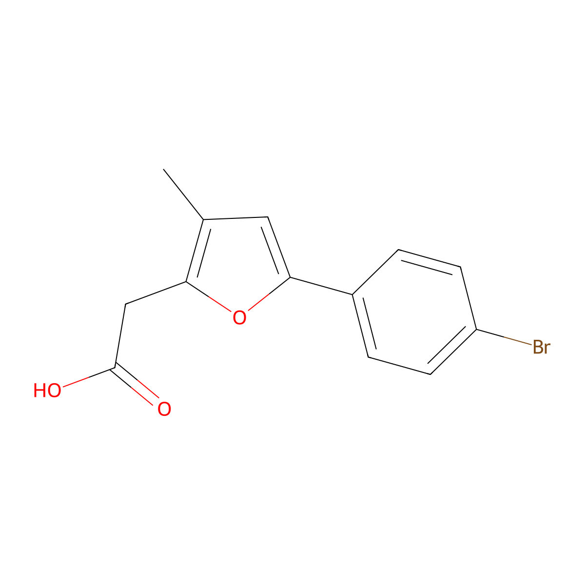 2-[5-(4-Bromophenyl)-3-methylfuran-2-yl]acetic acid molecular structure, CAS 2060060-33-3