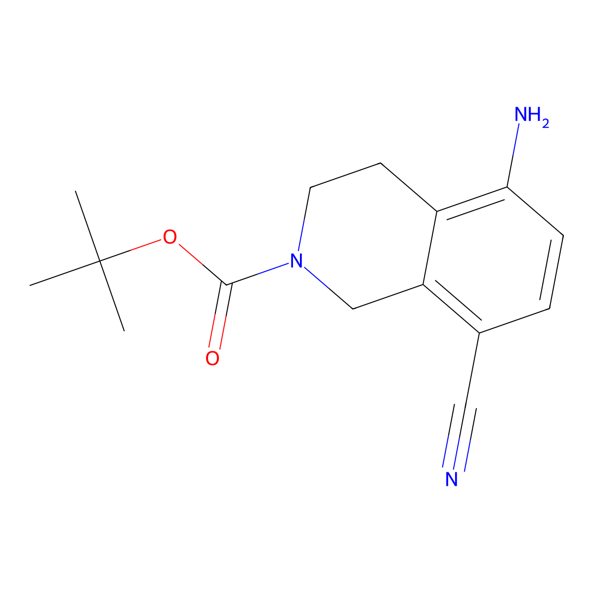 tert-Butyl 5-amino-8-cyano-1,2,3,4-tetrahydroisoquinoline-2-carboxylate molecular structure, CAS 2060060-35-5