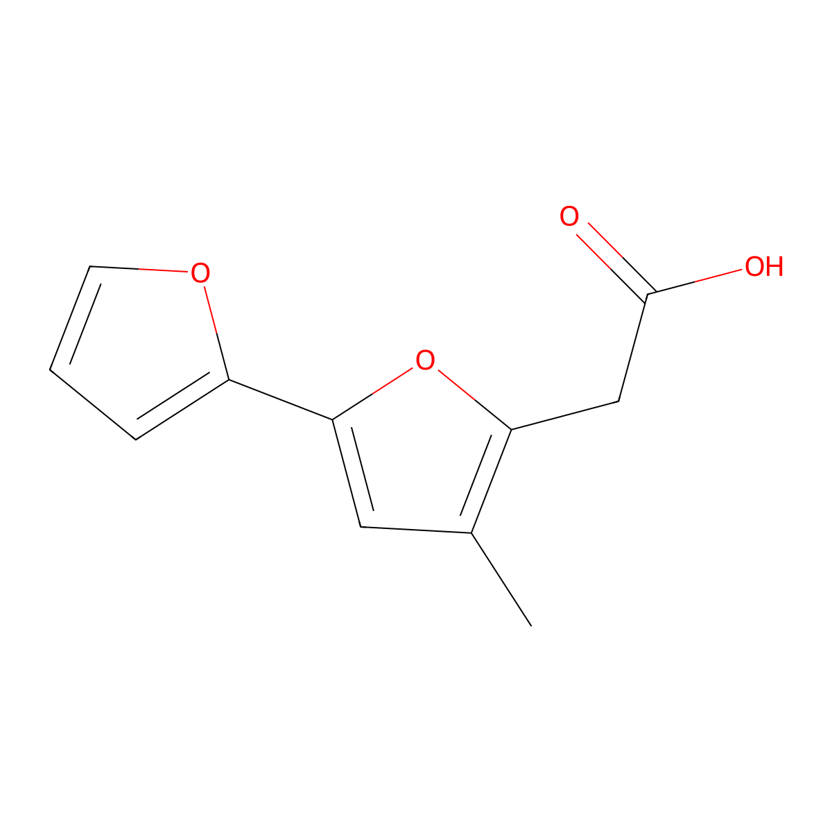 2-[5-(Furan-2-yl)-3-methylfuran-2-yl]acetic acid molecular structure, CAS 2060060-37-7